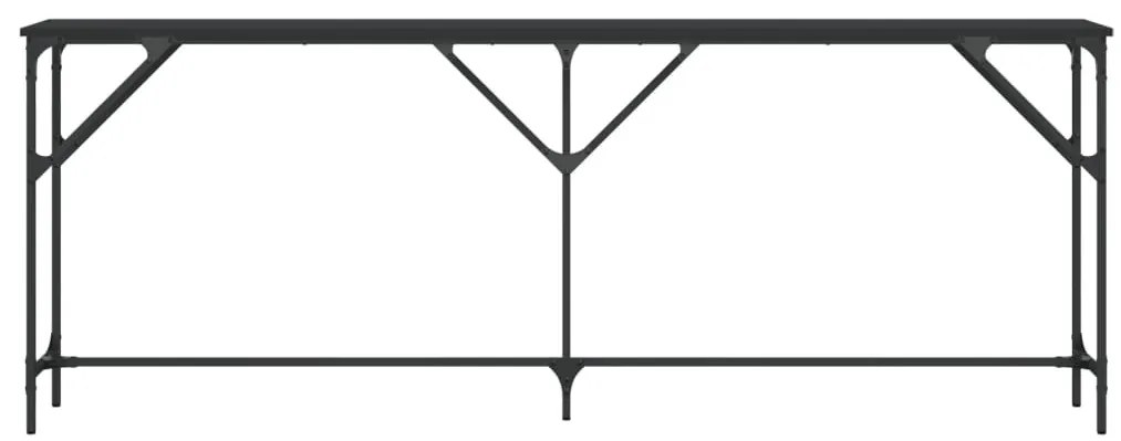 fekete szerelt fa tálalóasztal 200x29x75 cm