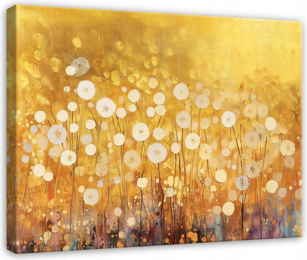 Vászonkép Absztrakt Arany Mezei Virágok A Nappali Hálószobájába 100x70