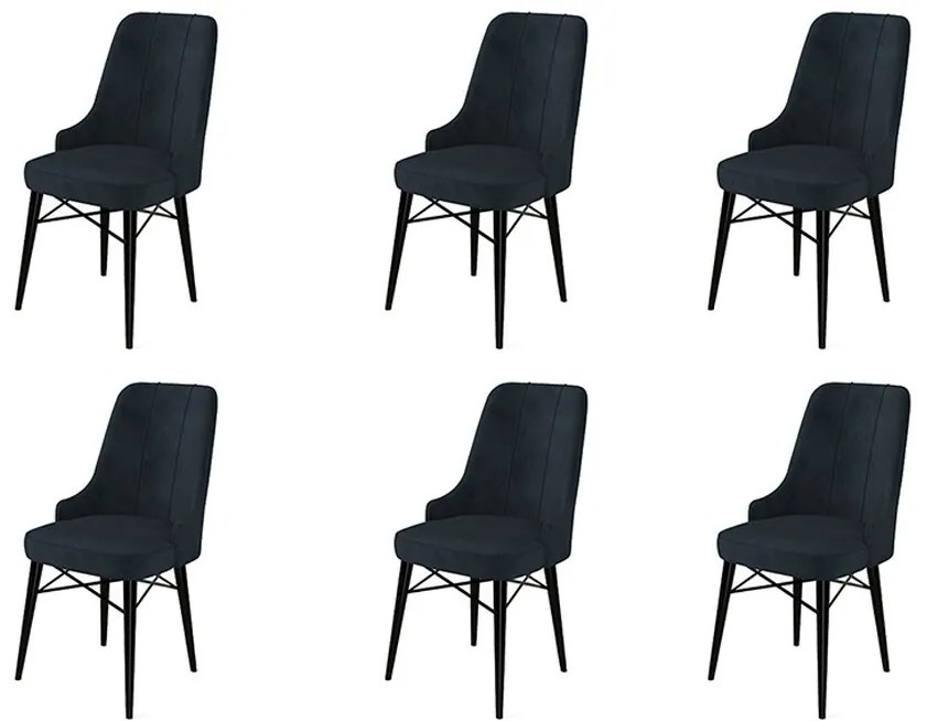 Pare Anthracite and Black étkezőszék szett, 6 db, 6 db