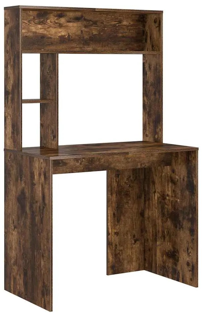 Asztal polcokkal Füstölt tölgy 91 x 50 x 149 cm Faanyag