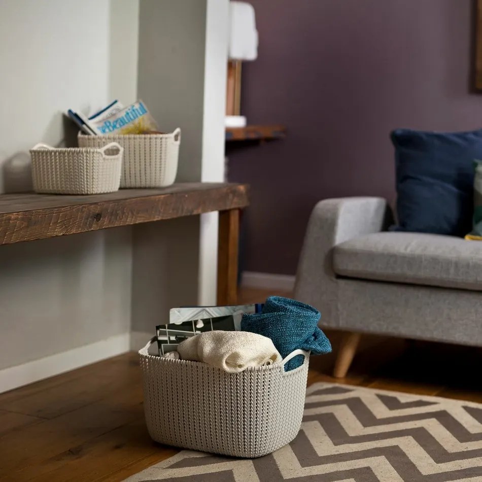 Curver Knit tároló kosár 19 L, krémszínű , 19 l