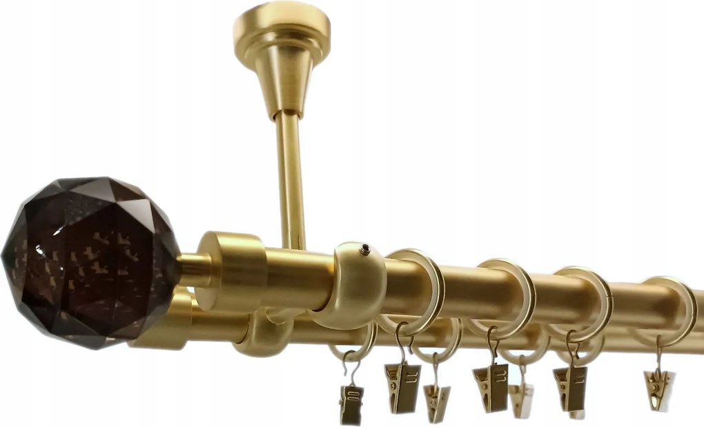 Függönykarnis Mennyezet 19+19 Arany Matt 320cm Crystal Brown