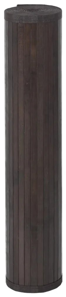 négyszögletű sötétbarna bambusz szőnyeg 100 x 300 cm