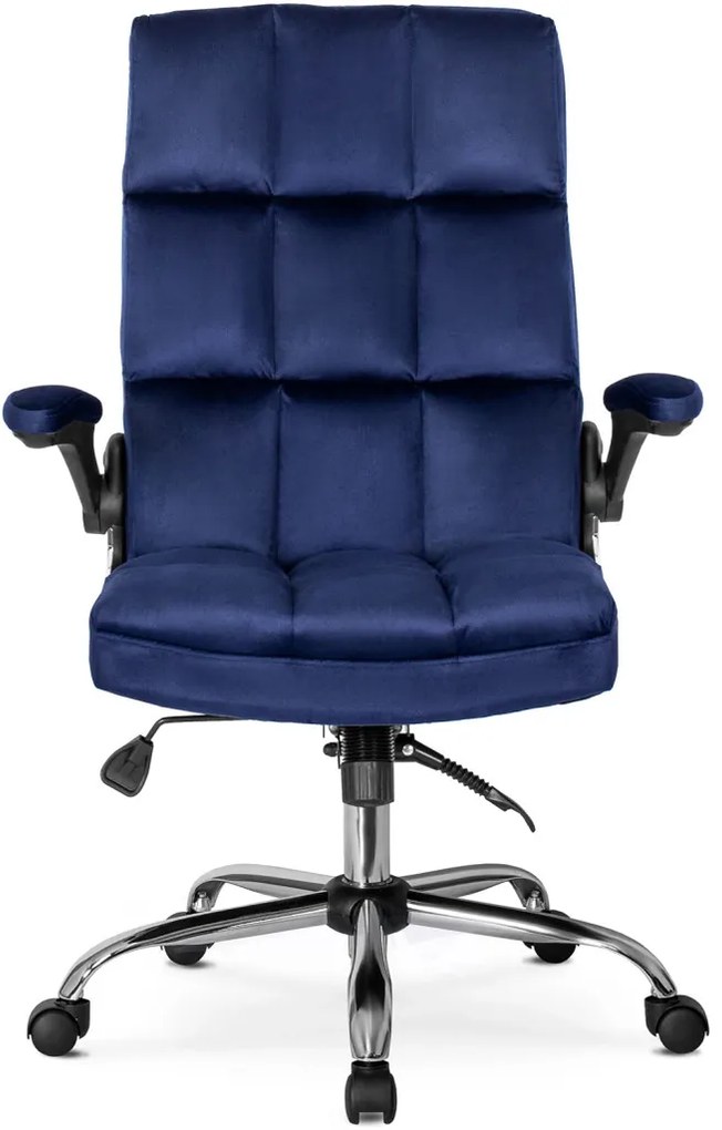 Fotel Obrotowy LONDON Granatowy Welurowy