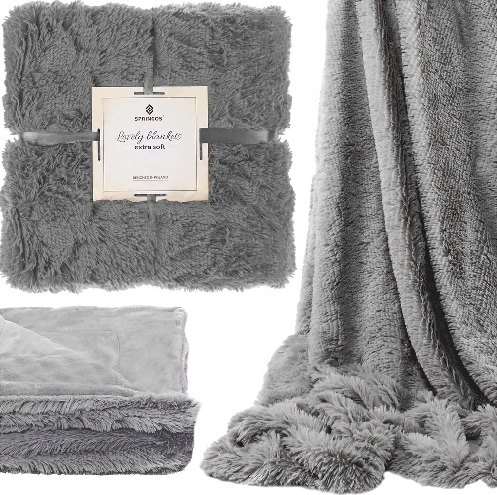 Vastag Szőrös Takaró kétoldalas ágytakaró 160x200 cm Pléd Puha