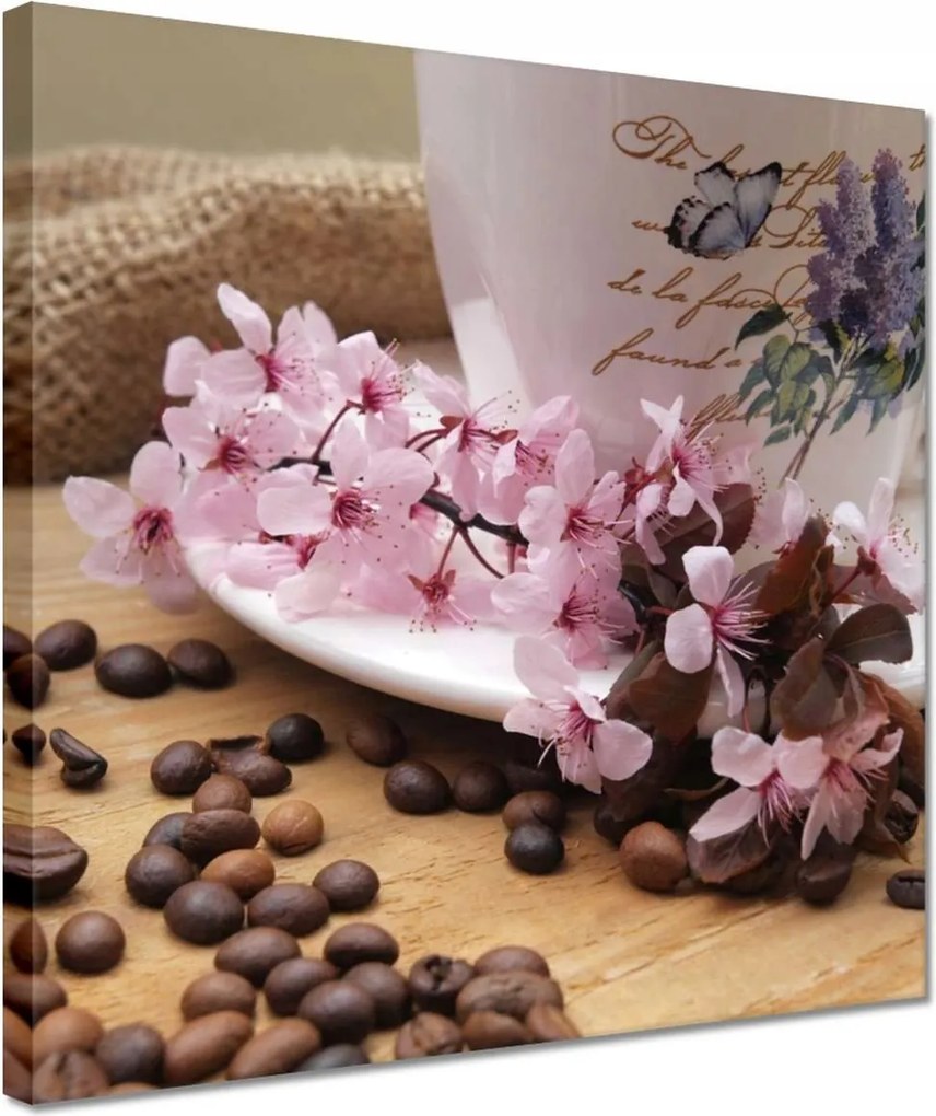 Vászonkép 30x30 Cseresznyevirágos csésze