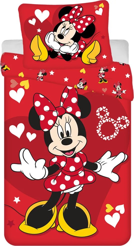Disney Minnie Love & Stars ágyneműhuzat 140×200cm, 70×90 cm