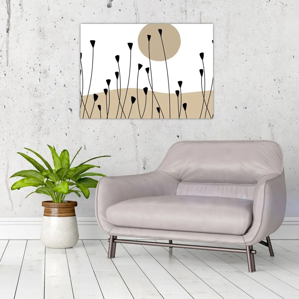 Üveg kép - Grafikus rét N⁰2 (70x50 cm)