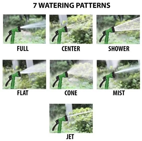 Garden Tools kerti öntöző szett: többpermetes szórópisztoly négy tartozékkal, műanyag, zöld / fekete 7 Fajta szórási Mód 4 Tartozékkal