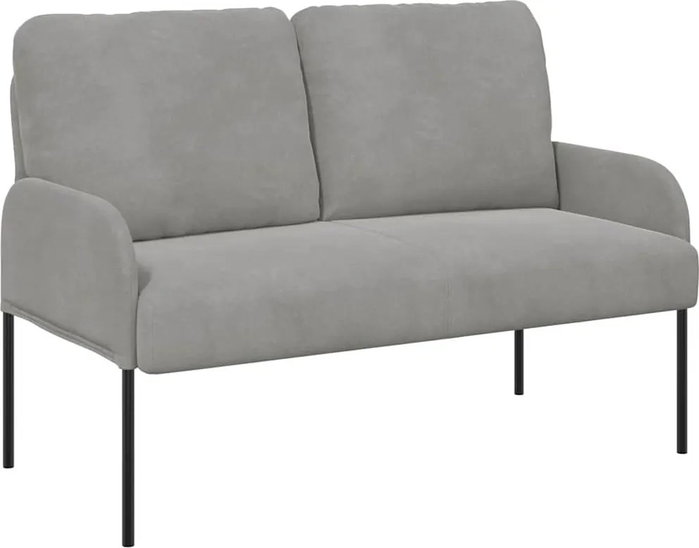vidaXL Kanapék párnával 110cm Világosszürke Furnér