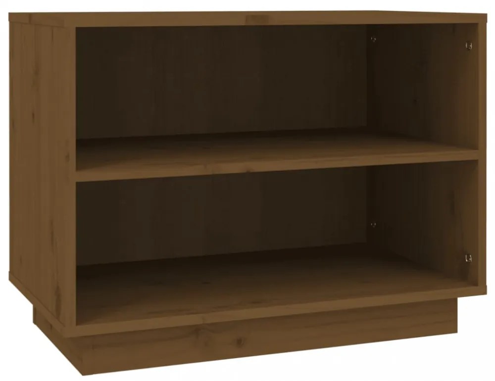 mézbarna tömör fenyőfa cipősszekrény 60 x 34 x 45 cm