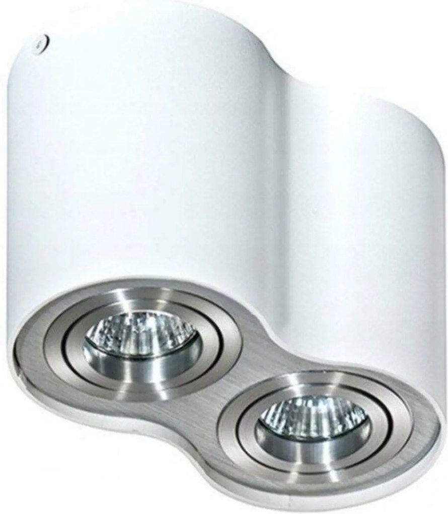 Mennyezeti spotlámpa, felületre szerelhető AZzardo Bross 2 fehér/alumínium AZ0784 Gu