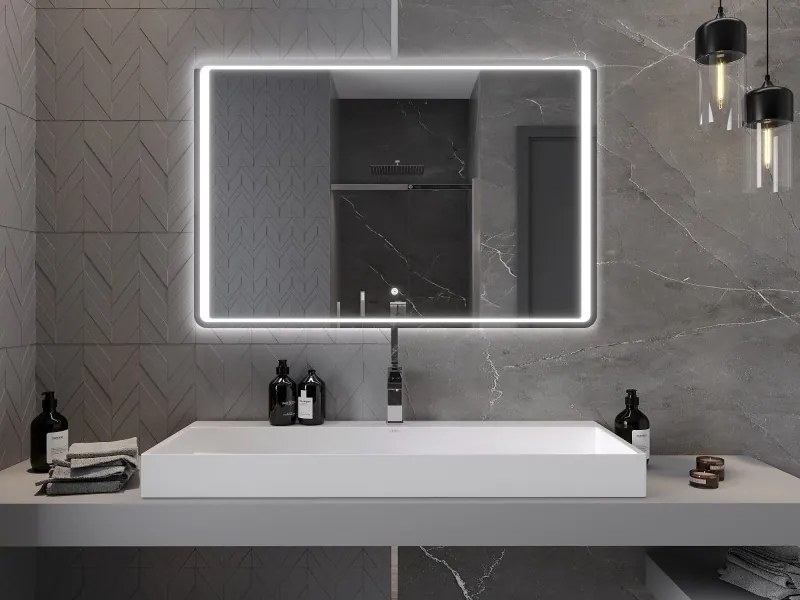 Mexen Zusa megvilágított fürdőszobai tükör 120 x 80 cm, LED 6000K, páramentes - 9808-120-080-611-00