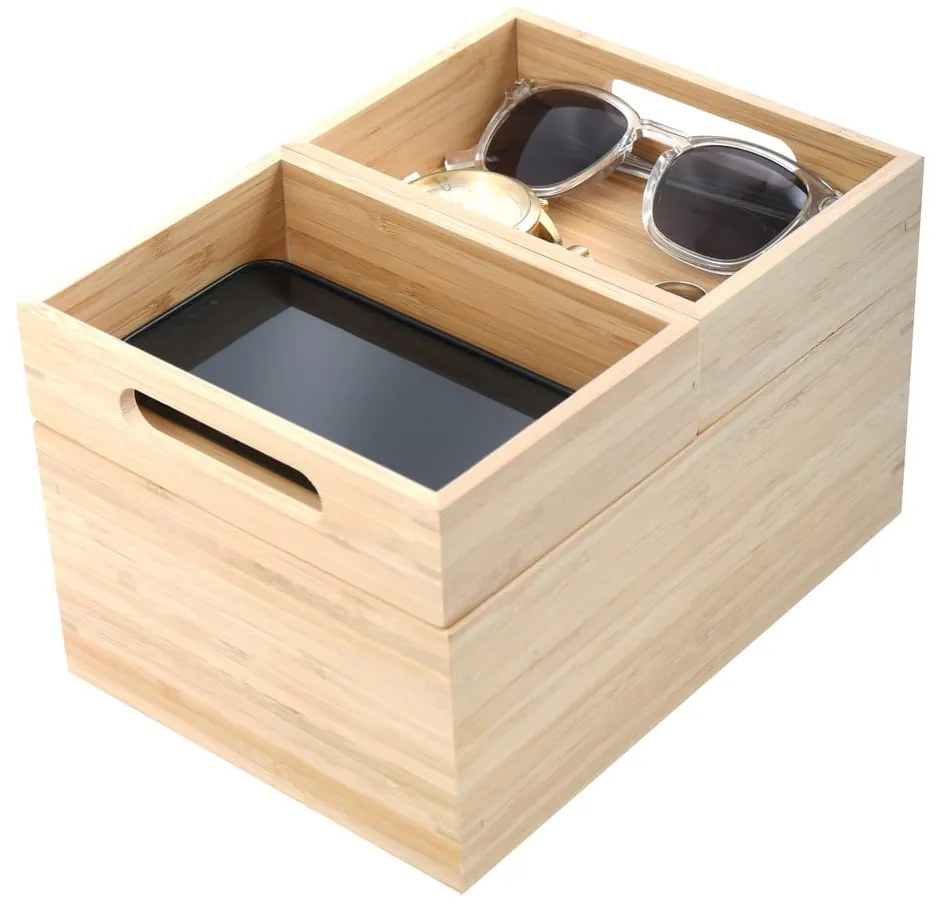 Natúr színű bambusz fürdőszobai rendszerező kozmetikumokhoz Isalys – MSV