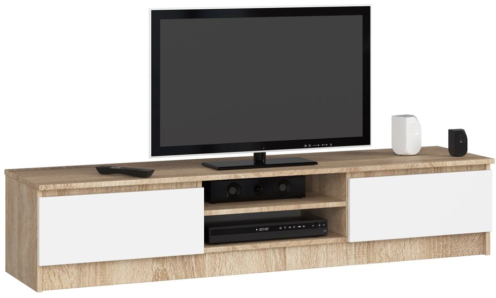 TV asztal Katalina (szonoma tölgy + fehér). Akció -15%. 1069117
