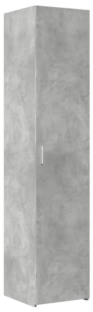 betonszürke szerelt fa vékony tárolószekrény 40 x 42,5 x 225 cm