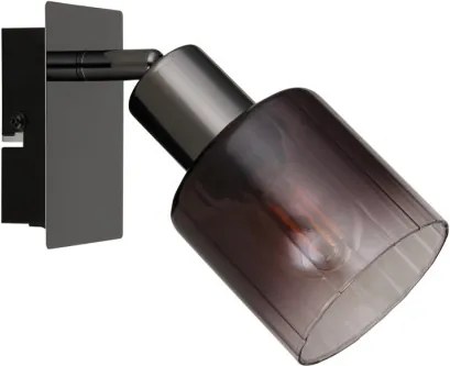 Globo 54313-1 Fali lámpa fém fekete-króm, réz színű/átlátszó színátmenetes üveg búra, billenőkapcsoló a terméken, SzxM: 80x160mm, Mélység: 160mm, 1x E14 40W 230V izzó nélkül