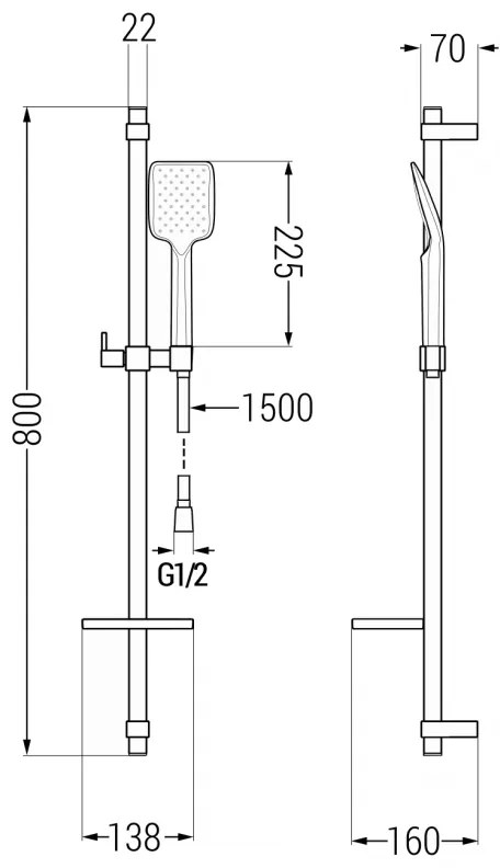 Mexen Lynx DQ62 zuhanygarnitúra, króm, 745914DQ62-00