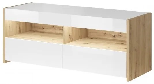 TV asztal/szekrény Gubi 01 (artisan tölgy + fényes fehér). 1048398