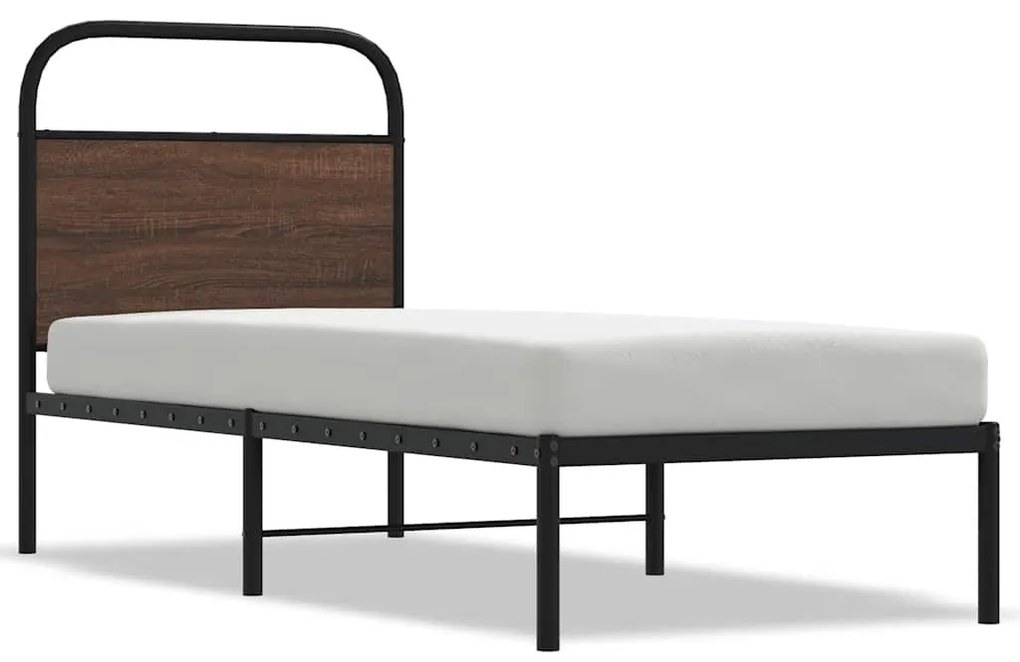 ágykeret matrac nélkül 75x190 cm barna tölgyfa műfa