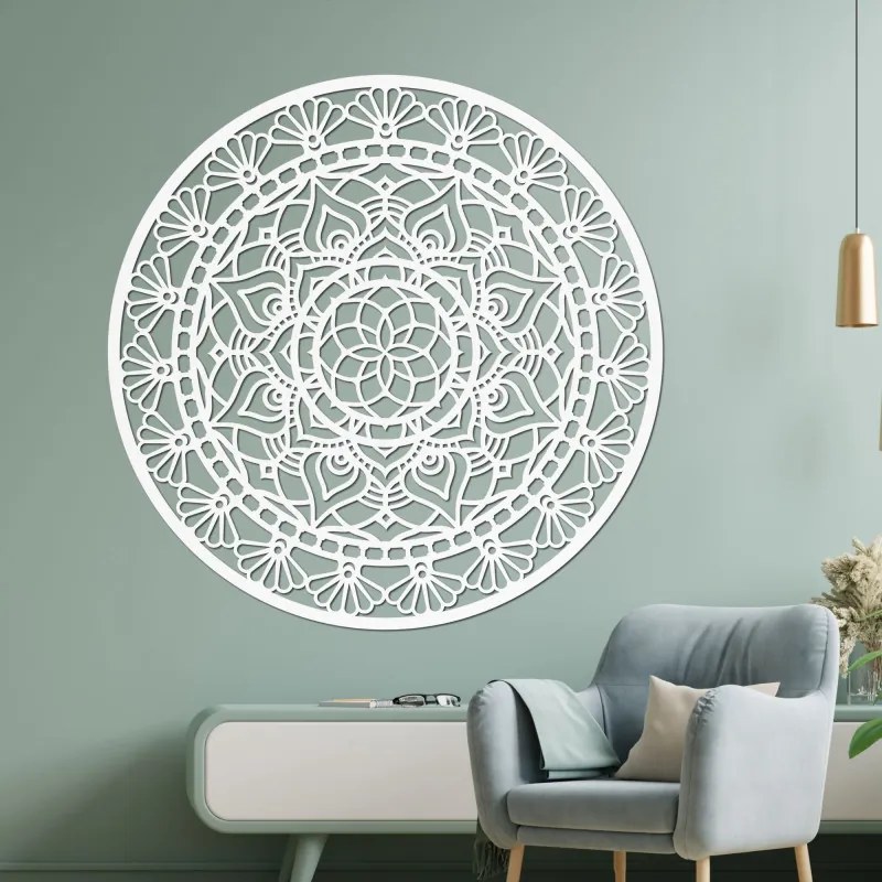 Elegáns, fából készült mandala, az élet virága - AFORDI
