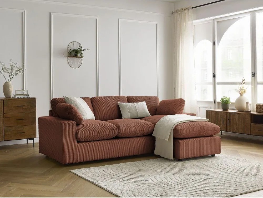 Narancssárga kordbársony sarokkanapé Belair – Bobochic Paris