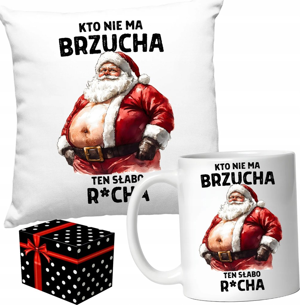 Vicces Karácsonyi Szett Akinek Nincs Pocakja, Az Gyengén Párna Bögre