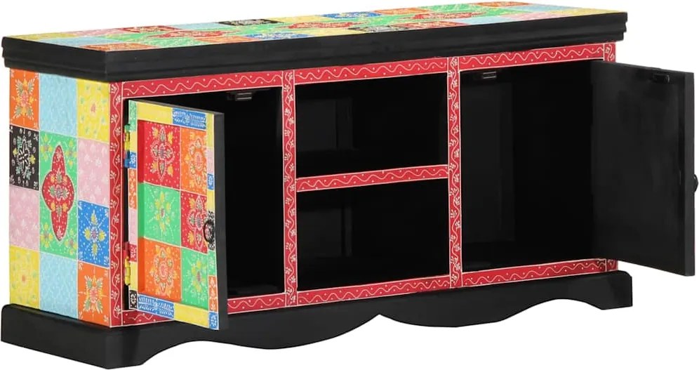 vidaXL TV szekrény Sokszínű 100 x 35 x 50 cm Tömör Mangófát