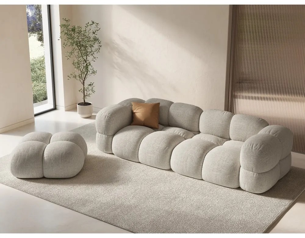 Bézs bársony lábtartó Loretto – Cosmopolitan Design