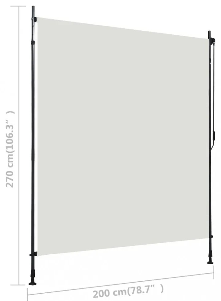krémszínű kültéri roló 200 x 270 cm