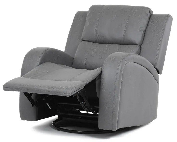 Fotoliu De Relaxare Și TV Culoare Gri , Reglabil Manual, Rabatalil,Tapițat cu Textil Efect De Piele, TV-4089
