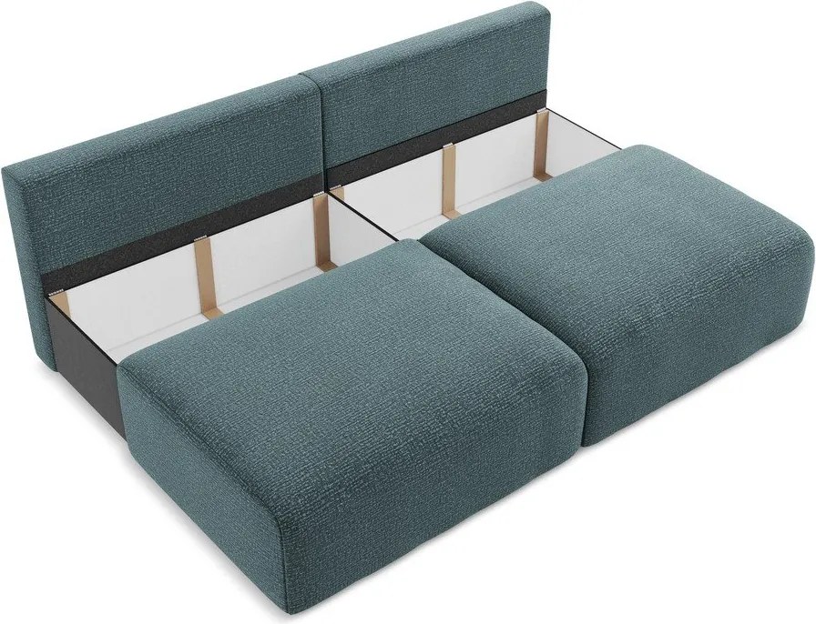Türkiz kinyitható-tárolóhelyes kanapé 216 cm Kalena – Makamii