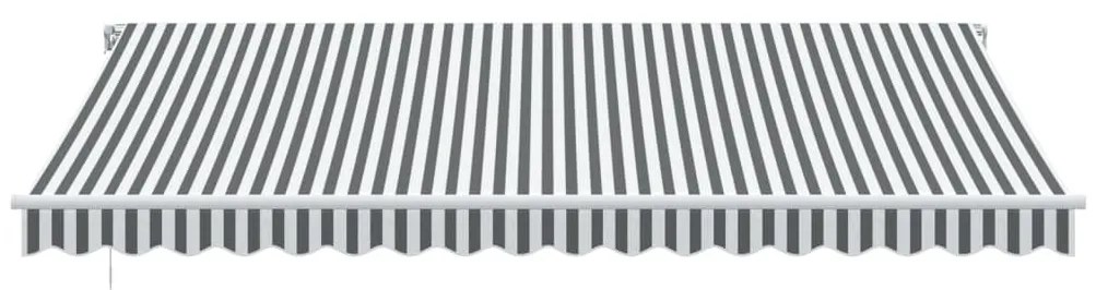 antracitszürke-fehér kézzel kihúzható napellenző 450 x 350 cm