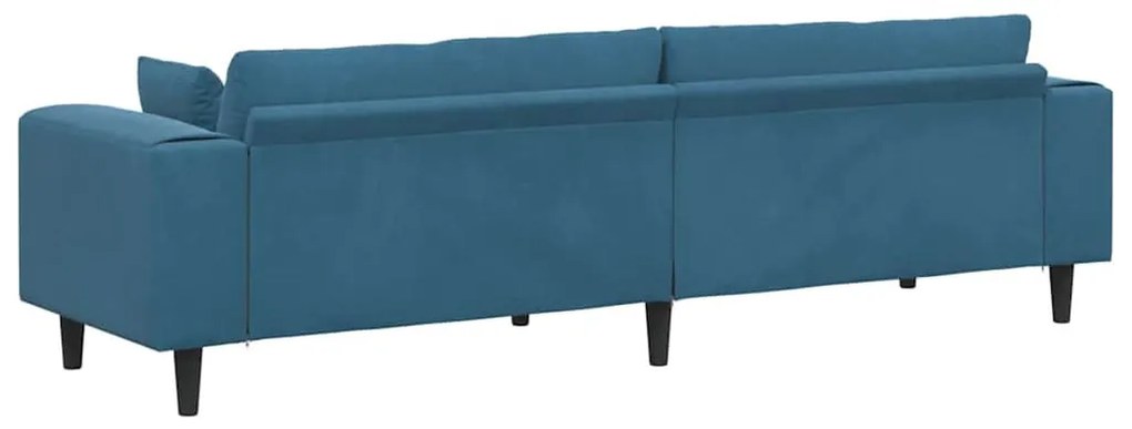 Bársony Kanapé párnával Kék 208 cm Bársony