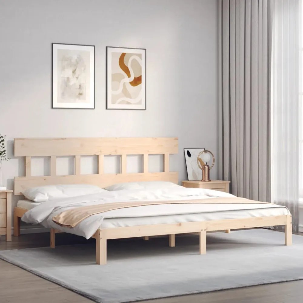 tömör fa ágykeret fejtámlával Super King Size