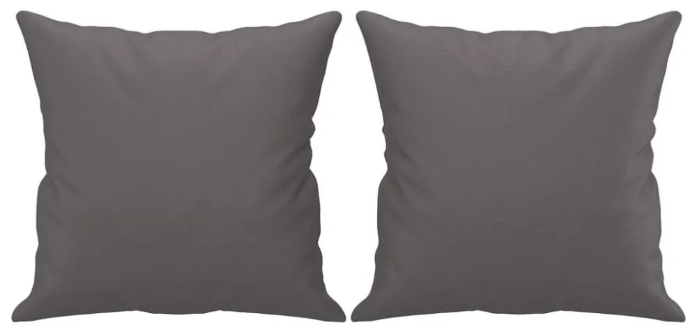 vidaXL 2 személyes szürke műbőr kanapé díszpárnákkal 140 cm