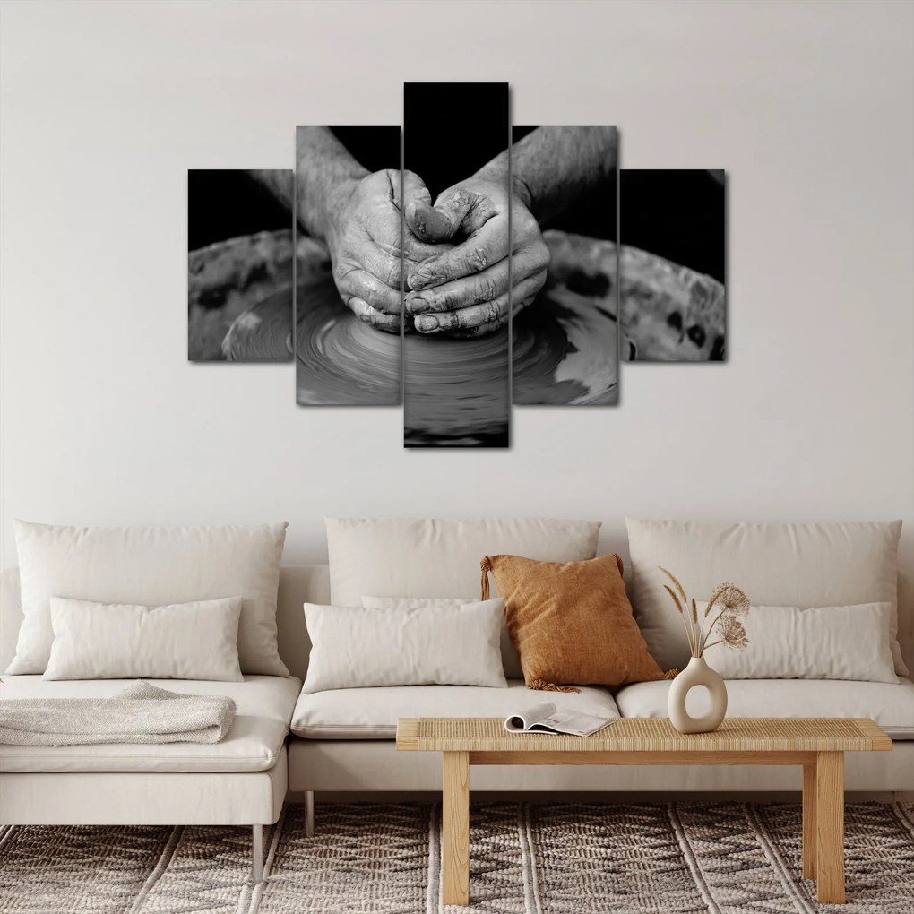 Fekete-fehér kép - kerámia gyártás (150x105 cm)