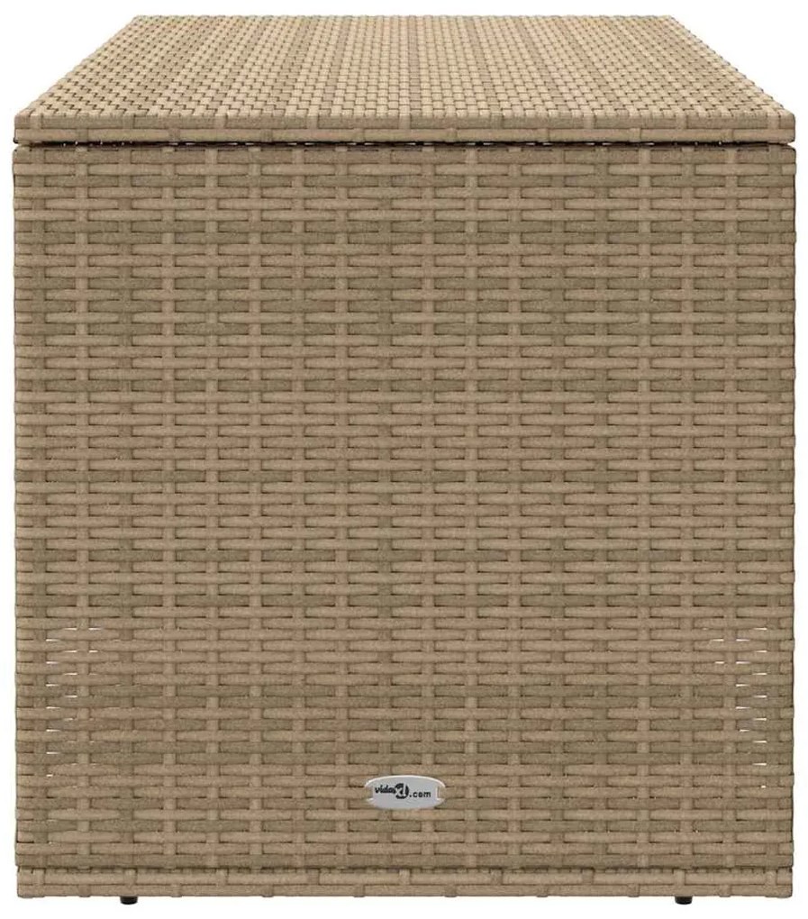 Bézs polyrattan kültéri párna doboz 100x55x55,5 cm