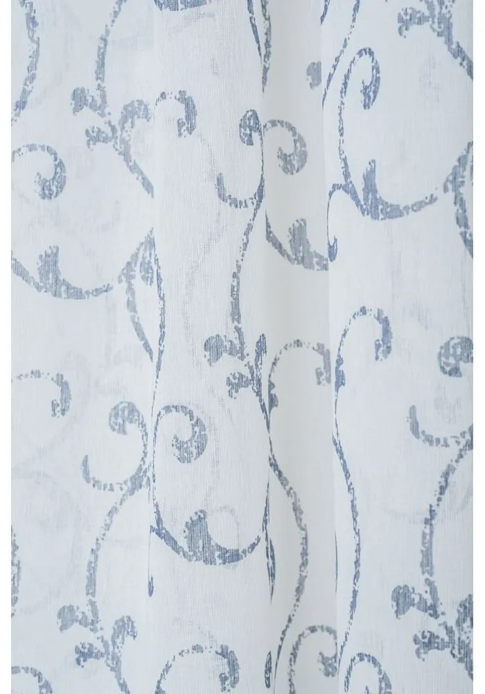 Fehér-kék átlátszó függöny 300x260 cm Fiesta – Mendola Fabrics