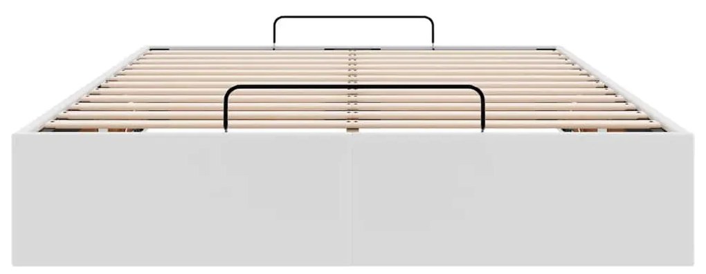 Ottomán ágykeret matrac nélkül fehér 120x200 cm műbőr