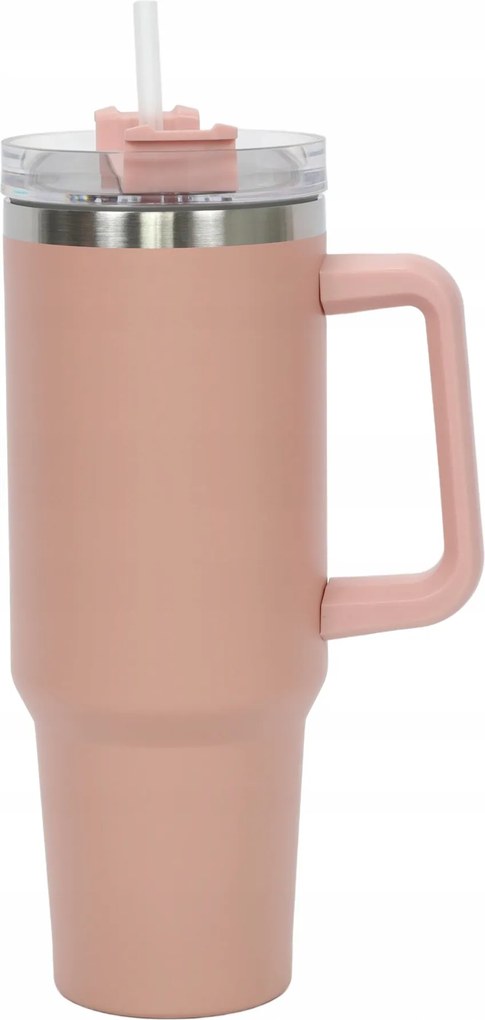 Thermo Bögre Rozsdamentes Acél 1,2 L Rózsaszín Ergonómikus Szívószállal