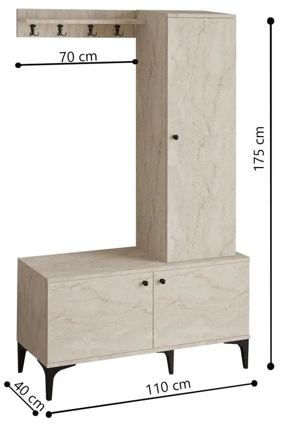 Előszobafal Lex - Travertine