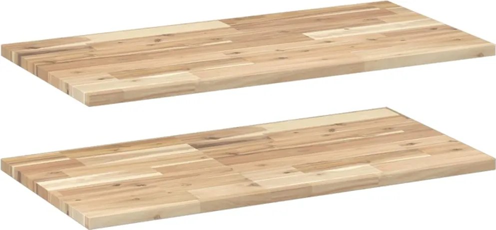 vidaXL 2 db kezeletlen tömör akácfa függőpolc 100 x 40 x 2 cm