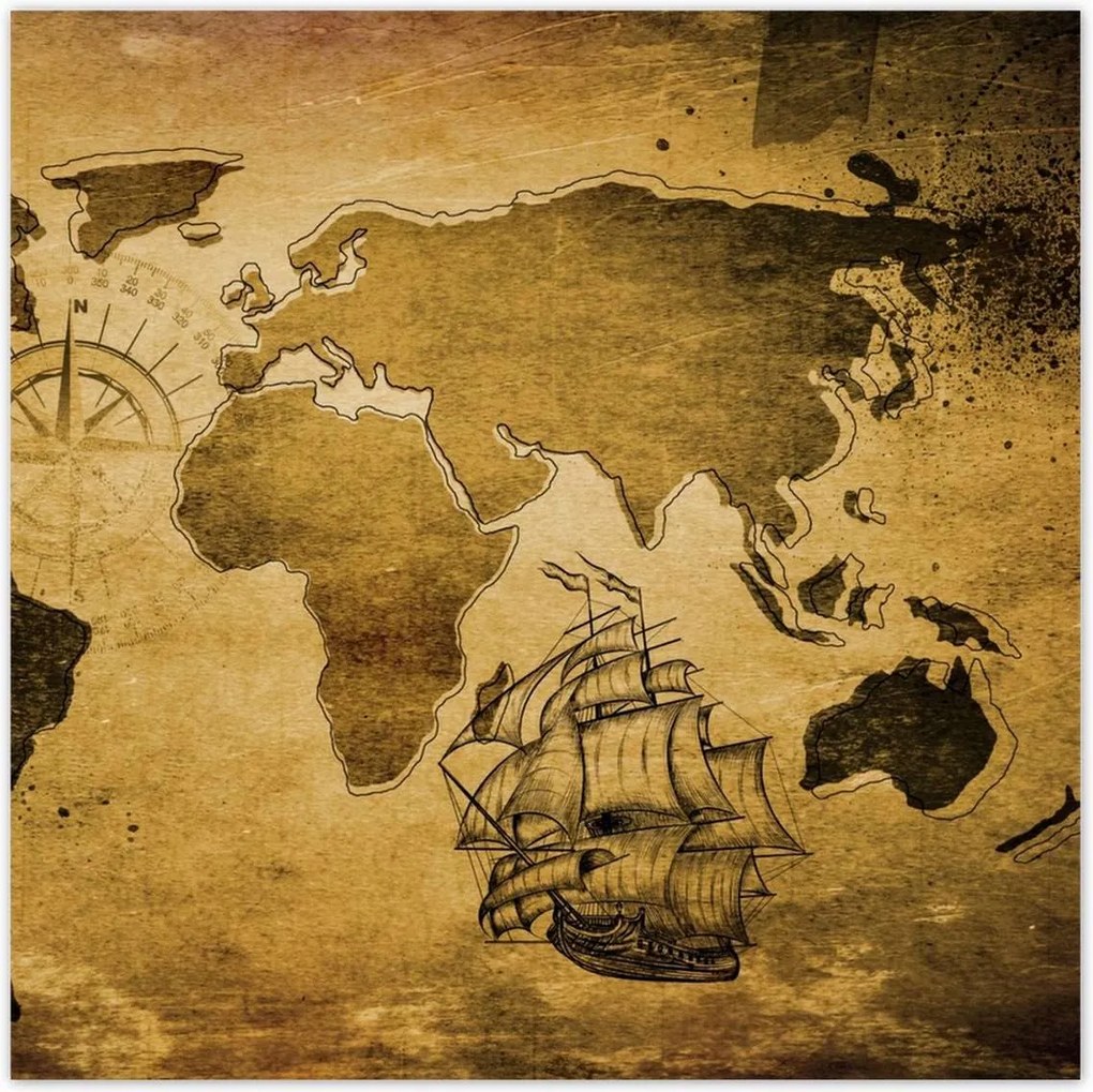 Poszterek 140x140 Régi vintage térkép