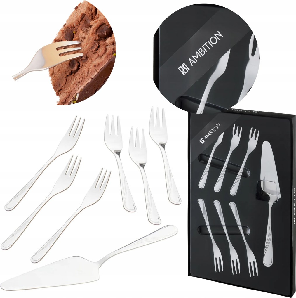 Tésztavilla Spatula Desszert Szett Ambition 6 Személyes Villával