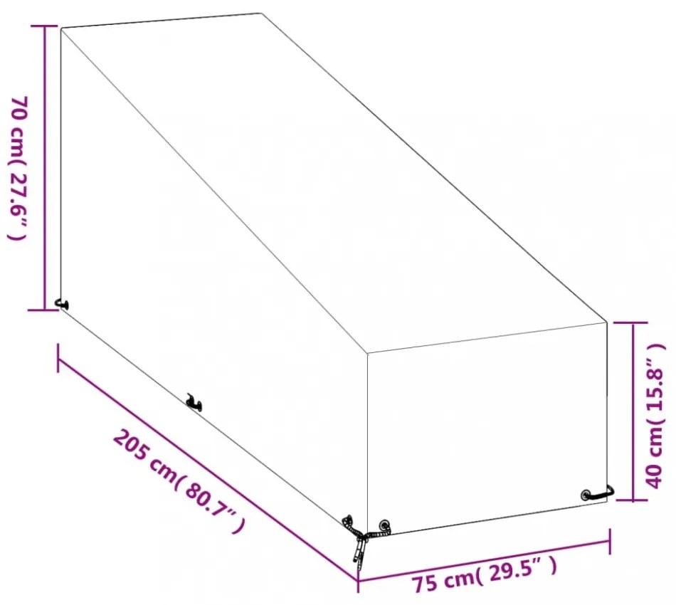 2 db polietilén napozóágy huzat 12 fűzőlyukkal 205x75x40/70 cm