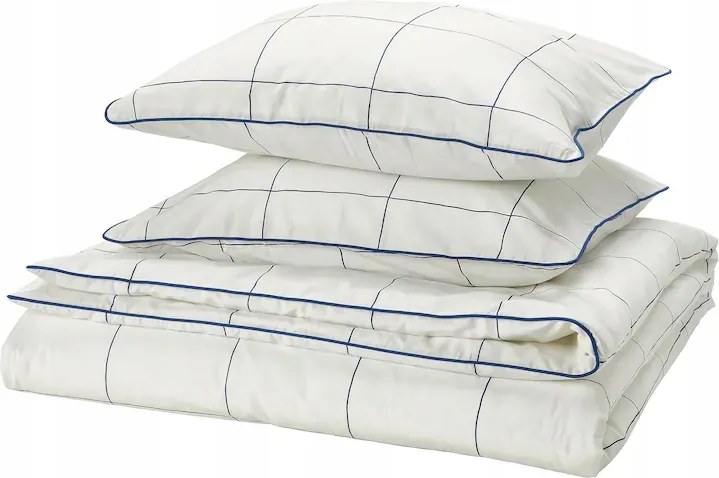 Ikea paplanhuzat és 2 párnahuzat Bredvecklare fehér kockás 200x200/50x60cm