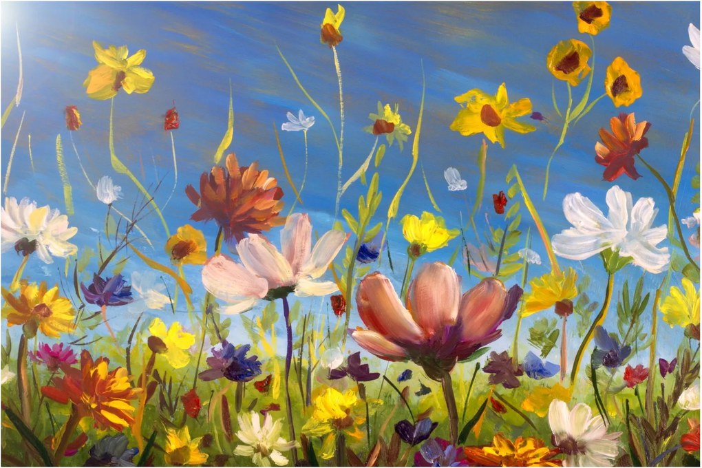 Festett kép egy virágzó rét (90x60 cm)