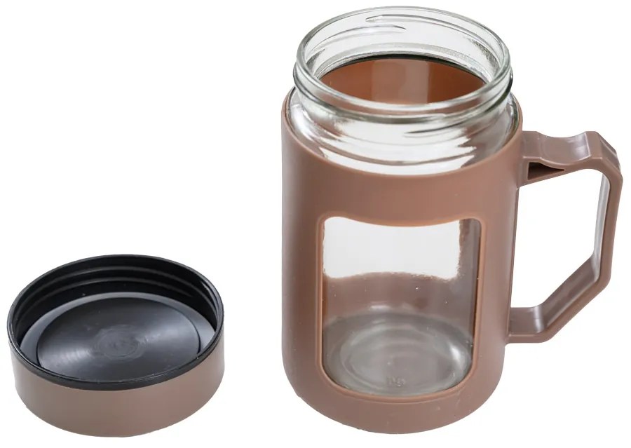 Üvegpalack fogantyúval BREW 500 ml, barna