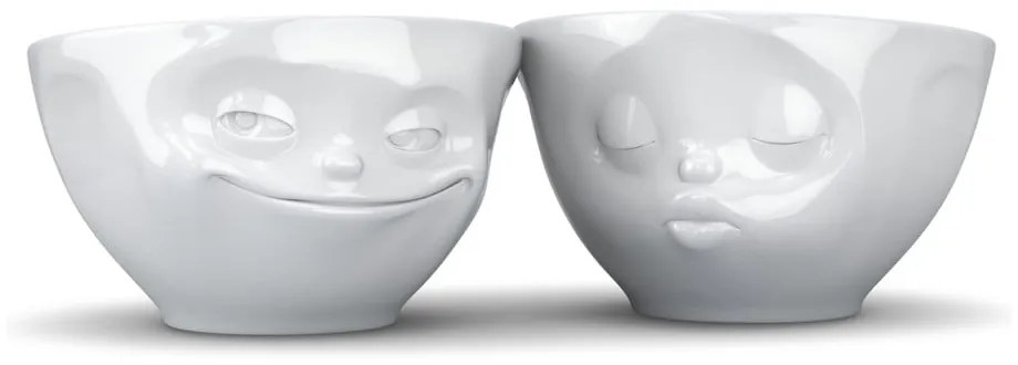 2 db-os fehér 'szerelmes' porcelán tálkaszett, 200 ml - 58products